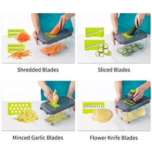 Chopper Vegetable Cutter 22-in-1, Mandoline Slicer with 13 Blades, with Container | Cutter | Egg Slicer | Cheese Grater | Veggie Dicer | Onion Mincer Chopper