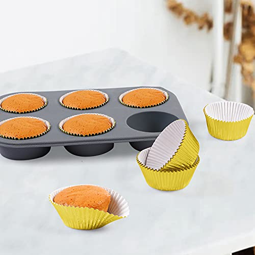 Gifbera Gold Foil Muffin Cupcake Liners/Baking Cups Standard Size, 100-Count