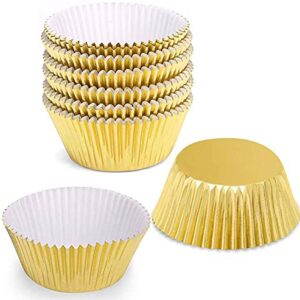 Gifbera Gold Foil Muffin Cupcake Liners/Baking Cups Standard Size, 100-Count