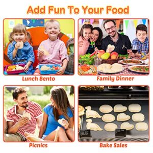 Sandwich Cutter and Sealer for Kids Uncrustables Maker 8PCS Heart Circle Square Dinosaur Shape Cookie Cutters Bread Decruster Pancake Maker DIY Sandwich Cutter for Kids Boys Girls Adults Bento Box