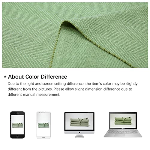 ZonLi Spring Sage Green Throw Blanket Soft Lightweight Herringbone Throw Blanket for Couch,Green Boho Throw Blankets with Tassels Fringe for Bed Sofa Summer Outdoor 55''x75''