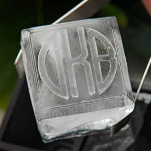 Siligrams Monogrammed Bartender Ice Cube Tray, Personalized Custom 1.5, 1.75, 2 inch Cocktail Ice Cube Tray, Custom Silicone Ice Cube Mold, Gift For Him, Ice Stamp, Whiskey Ice Cube, DIY