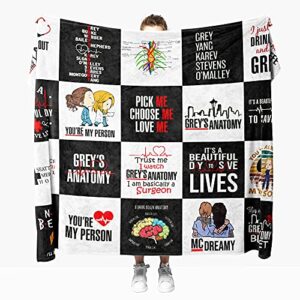blanket luxury throw warm and cozy flannel bed blanket for sofa travel yoga camping cinema home beach sized for kids adults (you're my person 2, 40"x50")