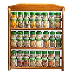 mccormick gourmet three tier wood 24 piece organic spice rack organizer with spices included, 29.1 oz