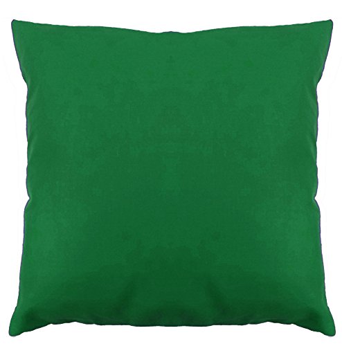 Saffron Floor Cushion Cover Decorative Extra Large Pillowcase Green 32x32 inch (80x80 cm) Cotton Plain Solid Removable Cover, Insert not Included