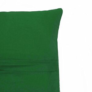 Saffron Floor Cushion Cover Decorative Extra Large Pillowcase Green 32x32 inch (80x80 cm) Cotton Plain Solid Removable Cover, Insert not Included