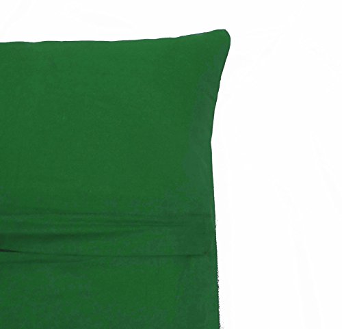 Saffron Floor Cushion Cover Decorative Extra Large Pillowcase Green 32x32 inch (80x80 cm) Cotton Plain Solid Removable Cover, Insert not Included