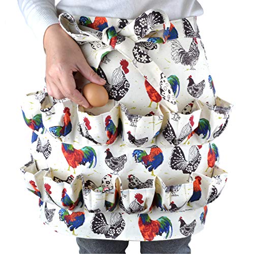 Eggs Collecting Gathering Holding Apron for Chicken Hense Duck Goose Eggs Housewife Farmhouse Kitchen Home Workwear (Adult-Unisex)