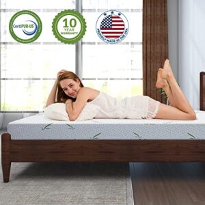 IULULU Full Mattress, 6 Inch Memory Foam Mattress in a Box, Green Tea Gel Infused Mattresses with Breathable Bamboo Cover for Cool Sleep, Medium Firm Supportive, CertiPUR-US Certified