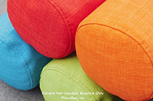 Pillowflex Bolster Pillow - 8" x 34" - Plush Polyester-Filled Insert for Decorative Shams - Comes in a Poly-Cotton Shell - Odorless, Lint, and Dust-Free, No Lumps Stuffing for Pillows (White, Round)