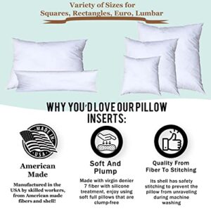 Pillowflex Bolster Pillow - 8" x 34" - Plush Polyester-Filled Insert for Decorative Shams - Comes in a Poly-Cotton Shell - Odorless, Lint, and Dust-Free, No Lumps Stuffing for Pillows (White, Round)