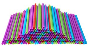 plastic drinking straws 250 count bpa-free multi-colored disposable straws, assorted - durahome (250 pack)