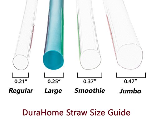 Plastic Drinking Straws 250 Count BPA-Free Multi-Colored Disposable Straws, Assorted - DuraHome (250 Pack)