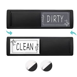 coomazy dishwasher magnet clean dirty sign, universal kitchen refrigerator magnets with 2 double-sided stickers, strong magnets, non-scratch easy to read flower pattern clean dirty sign
