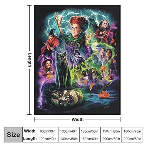 Hocus Pocus Flannel Blanket,Throw Blankets Witch Fleece Blankets Ultra-Soft Suitable for Couch Sofa Bed Home Decorations All Seasons Gifts for Women ＆ Men 60X50 inch (HP 1, 60"X50")