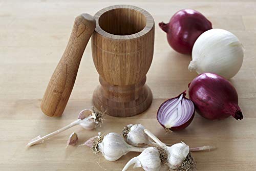 Imusa Mortar with Pestle Kitchen Essentials, Jumbo, Natural