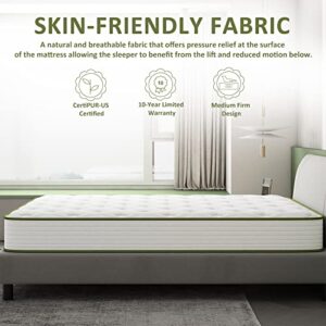 Crystli Full Size Mattress 10 Inch Memory Foam Mattress Hybrid Bed Mattress with Wrapped Innersprings CertiPUR-US Certified Medium Firm Bed-in-a-Box Pressure Relieving Supportive Full Mattress