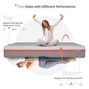 Sweetnight Queen Mattress, 12 Inch Gel Memory Foam Mattress for Cool Sleep & Pressure Relief, Medium Firm Mattress with Motion Isolation, Clarity