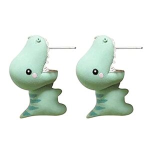 Gneric Cute Animal Bite Earring - Dinosaur Shark Earrings - 3D Cartoon Piercing Earrings - Handmade Polymer Clay Cute Stud