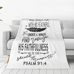 bible psalm 91 4 christian full fleece throw cloak wearable blanket flannel fluffy comforter quilt nursery bedroom bedding king size plush soft cozy air conditioner blanket