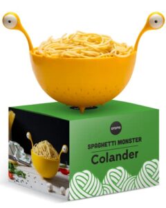 ototo spaghetti monster - kitchen strainer for draining pasta, vegetable, fruit - colander dimensions 12.2x 8.27x 7.48 in - bpa free food strainers for the kitchen - strainer and colander