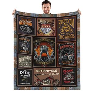 zumas motorcycle gifts blanket for men women, throw blanket for boys kids adult bedroom decoration, christmas, thanksgiving, birthday gifts for boys teens kids (motorcycle, 50x60)