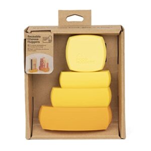 Food Huggers Cheese Huggers Set of 4 Reusable Silicone Savers Cheese Paper Alternative | Store Cheddar, Swiss, Colby Jack and More