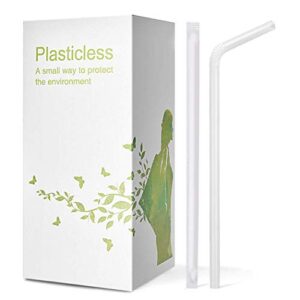 200 count 100% plant-based wrapped compostable straws - plasticless biodegradable flexible drinking straws - a fantastic eco friendly alternative to plastic straws