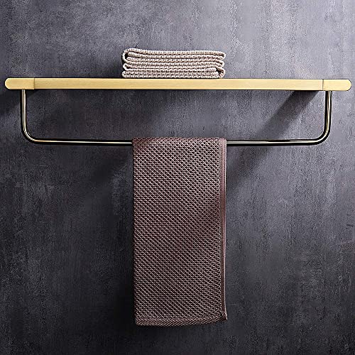 Towel Rack 304 Stainless Steel Towel Bar Brushed Gold Towel Rails Heavy Duty Towel Holder Wall Mounted Towel Storage Rack for Bathroom, Kitchen, Hotel, Screw Installation