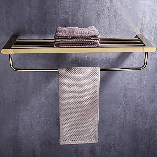 Towel Rack 304 Stainless Steel Towel Bar Brushed Gold Towel Rails Heavy Duty Towel Holder Wall Mounted Towel Storage Rack for Bathroom, Kitchen, Hotel, Screw Installation