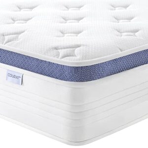dourxi twin mattress, 12 inch hybrid mattress in a box with gel memory foam, individually pocketed springs for support and pressure relief - medium plush