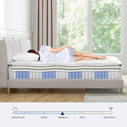 Dourxi Twin Mattress, 12 Inch Hybrid Mattress in a Box with Gel Memory Foam, Individually Pocketed Springs for Support and Pressure Relief - Medium Plush