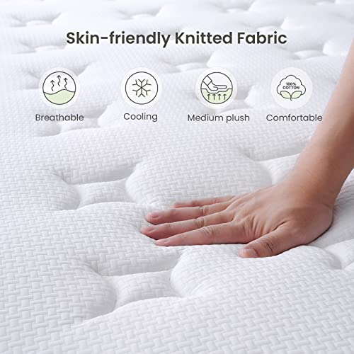 Dourxi Twin Mattress, 12 Inch Hybrid Mattress in a Box with Gel Memory Foam, Individually Pocketed Springs for Support and Pressure Relief - Medium Plush