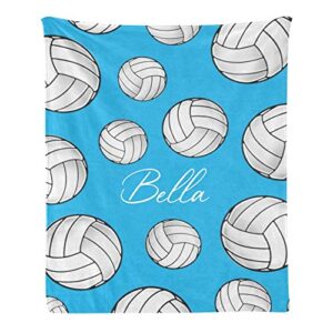 cuxweot custom blanket personalized sport volleyball soft fleece throw blanket with name for gifts sofa bed (50 x 60 inches)
