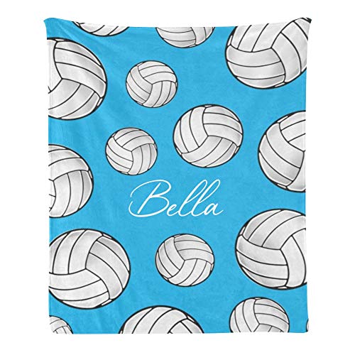 CUXWEOT Custom Blanket Personalized Sport Volleyball Soft Fleece Throw Blanket with Name for Gifts Sofa Bed (50 X 60 inches)