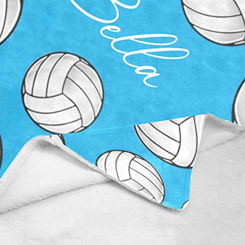 CUXWEOT Custom Blanket Personalized Sport Volleyball Soft Fleece Throw Blanket with Name for Gifts Sofa Bed (50 X 60 inches)