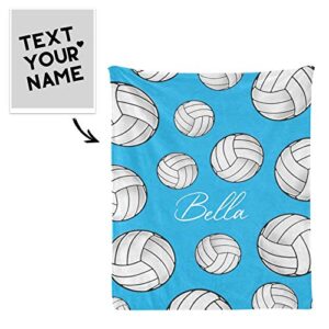 CUXWEOT Custom Blanket Personalized Sport Volleyball Soft Fleece Throw Blanket with Name for Gifts Sofa Bed (50 X 60 inches)