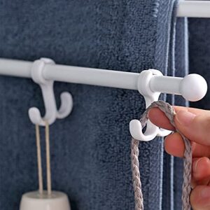 Towel Rack Bathroom Towel Rack Tower Rack Storage on Kitchen Wall with Metal Rod No Punching Installation (White 5 Layers)