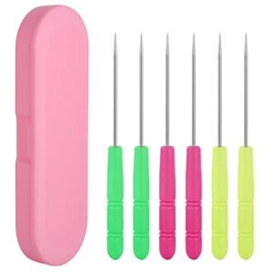 6pcs cookie scribe tool sugar stir needle stored in plastic box colorful cookie decorating tools diy baking pin for royal icing biscuit coffee sugarcraft handcraft