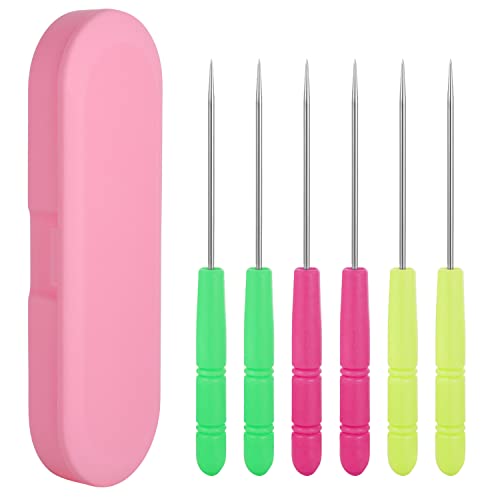 6Pcs Cookie Scribe Tool Sugar Stir Needle Stored in Plastic Box Colorful Cookie Decorating Tools DIY Baking Pin for Royal Icing Biscuit Coffee Sugarcraft Handcraft