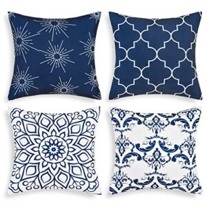 fascidorm throw pillow covers modern decorative throw pillow case cushion case for room bedroom room sofa chair car, blue, 20 x 20 inch