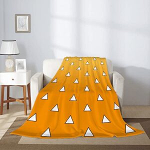 JUNHAOLONG Anime Blanket 50 x 60 Demon Agatsuma Zenitsu Super Soft Bedding Fleece Throw Blanket Luxury Bed Blanket Couch Sofa