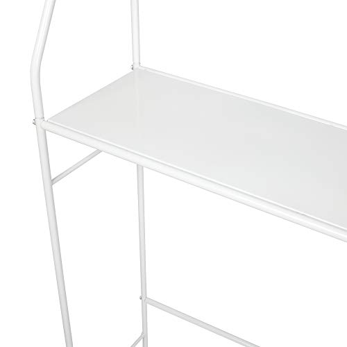 Flandre Over The Toilet Rack 3 Shelf Bathroom Space Saver Storage Organizer Corner Stand Bathroom Cabinet Tower Shelf 22.5" W x 9.8" D x 59.5" H (White)