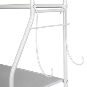 Flandre Over The Toilet Rack 3 Shelf Bathroom Space Saver Storage Organizer Corner Stand Bathroom Cabinet Tower Shelf 22.5" W x 9.8" D x 59.5" H (White)