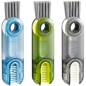 3 in 1 tiny cleaning brush, 3 pack cup lid cleaner brushes set mini multi-functional crevice cleaning brush for cleaning baby bottles, narrow neck bottle, sport water bottle, tumbler, glass vase