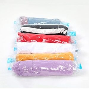 SMLJFO 5pcs Compression Bags for Travel Double Zipper Hand Roll Up Space Saver Bags Reusable Vacuum Sealed Bags for Clothes No Pump or Vacuum Needed for Clothes, Comforters, Blankets, Bedding