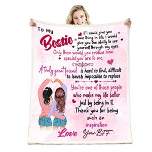 best friend birthday gifts for women, friendship gifts for women friends, best friend, best friend blanket 50 x 60, soft sherpa throw blanket gifts for women sister girls bff