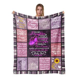 qubygo to my daughter blanket - gifts for daughter from mom,daughter birthday gift from mom, birthday gifts for daughter, gift for daughter adult, daughters gift ideas blankets 60”x50”