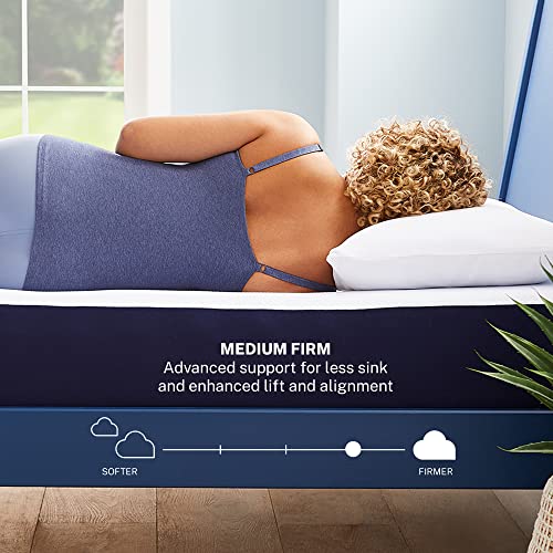 Sleep Innovations Marley 10 Inch Cooling Gel Memory Foam Mattress with Airflow Channel Foam for Breathability, Queen Size, Bed in a Box, Medium Firm Support
