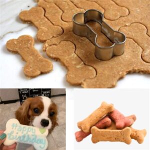 3 Piece Dog Bone Cookie Cutters, Bone Shape Cookie Cutters set Stainless Steel Biscuit Mold for Dog Cat Homemade Treats